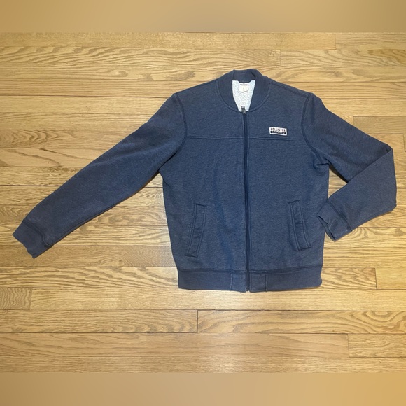 Hollister Unisex Blue Jacket Sherpa Lining on front & Back Zipper closure -Sz S